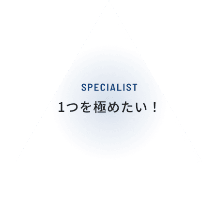 SPECIALIST 1つを極めたい！